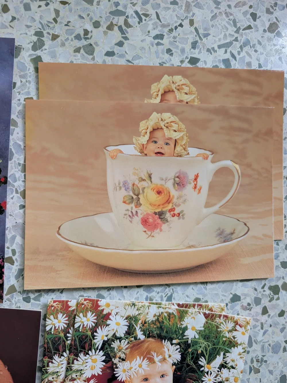 Vintage The Anne Geddes Collection Floral Baby Greeting Cards
